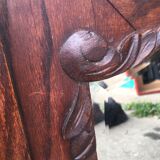 Beveled wooden mirror