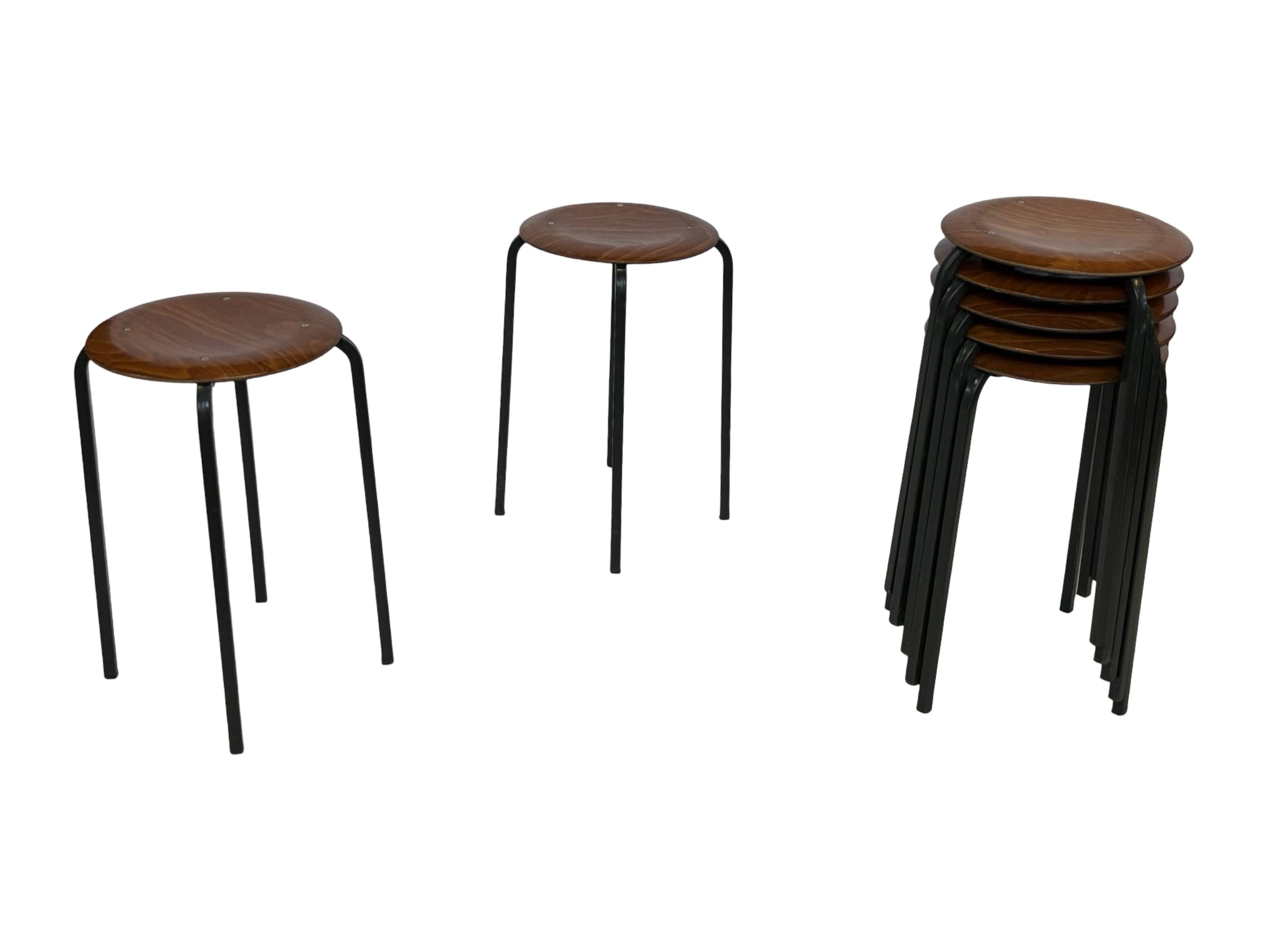 Set of 4 Vintage stools - work stool - Eromes Marko - 60s minimalist design