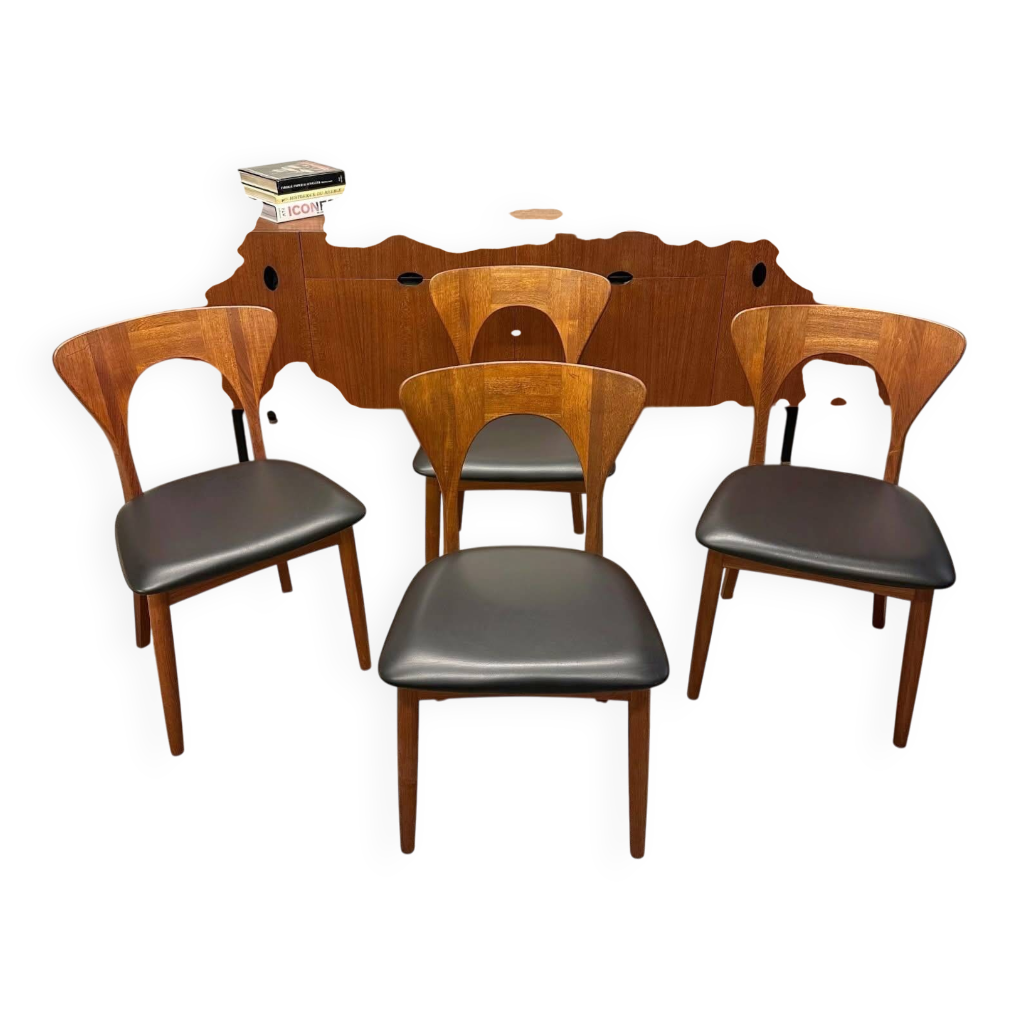 Suite de 4 chaises en teck par Niels Koefoed, 1960