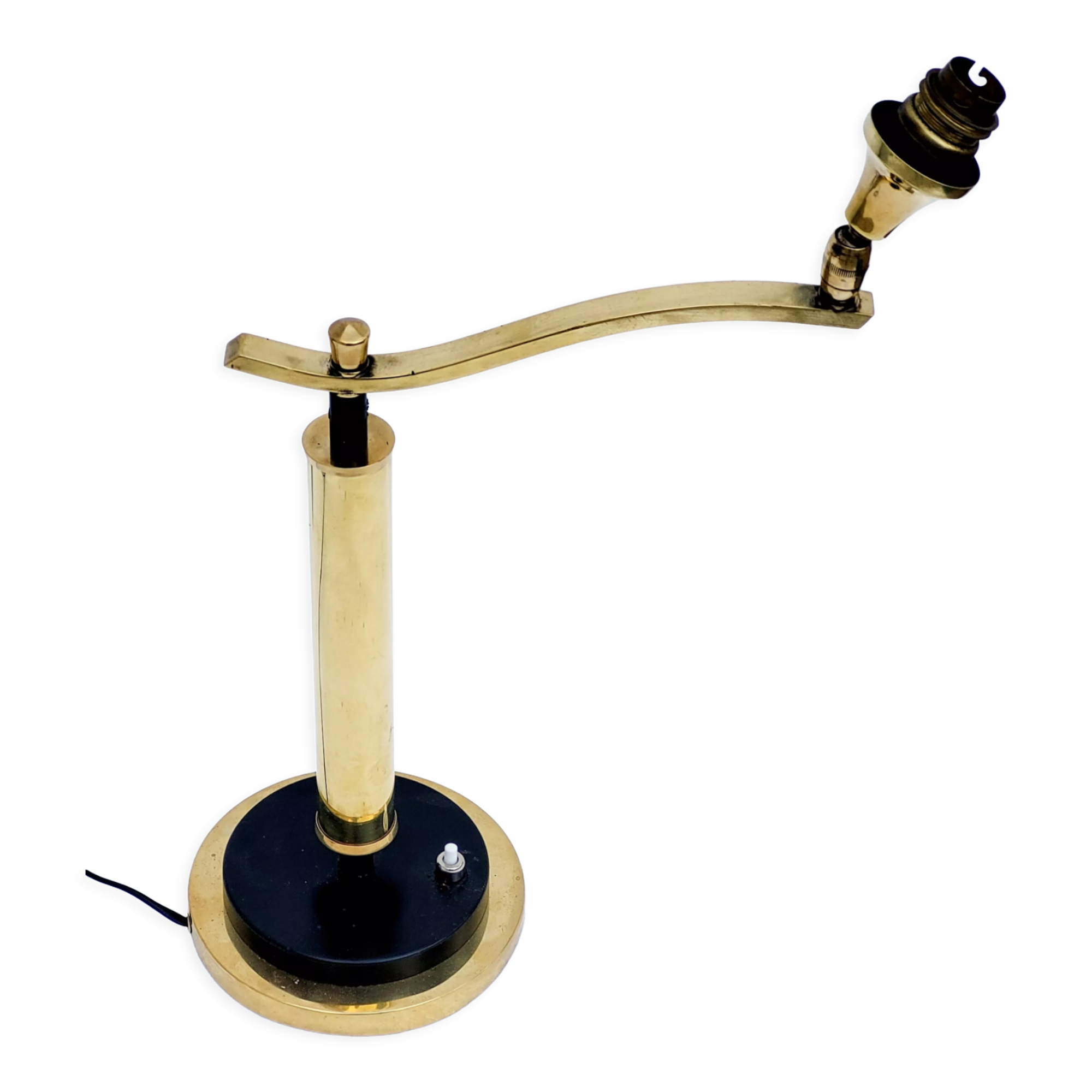 Brass lamp foot gallows arms, 30s Jules Leleu