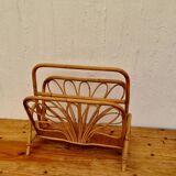 Porte-revues en rotin vintage