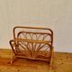 Vintage rattan magazine rack
