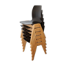 6 chaises pagholz, pieds en bois