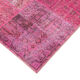 Handmade anatolian overdyed 170 cm x 240 cm pink patchwork carpet