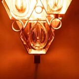 Vintage wall sconce in brass and crystal from the 1960s, Regency lamp in brass.