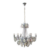 Nine-light chandelier in chrome-plated steel by Gaetano Sciolari, 1960s.