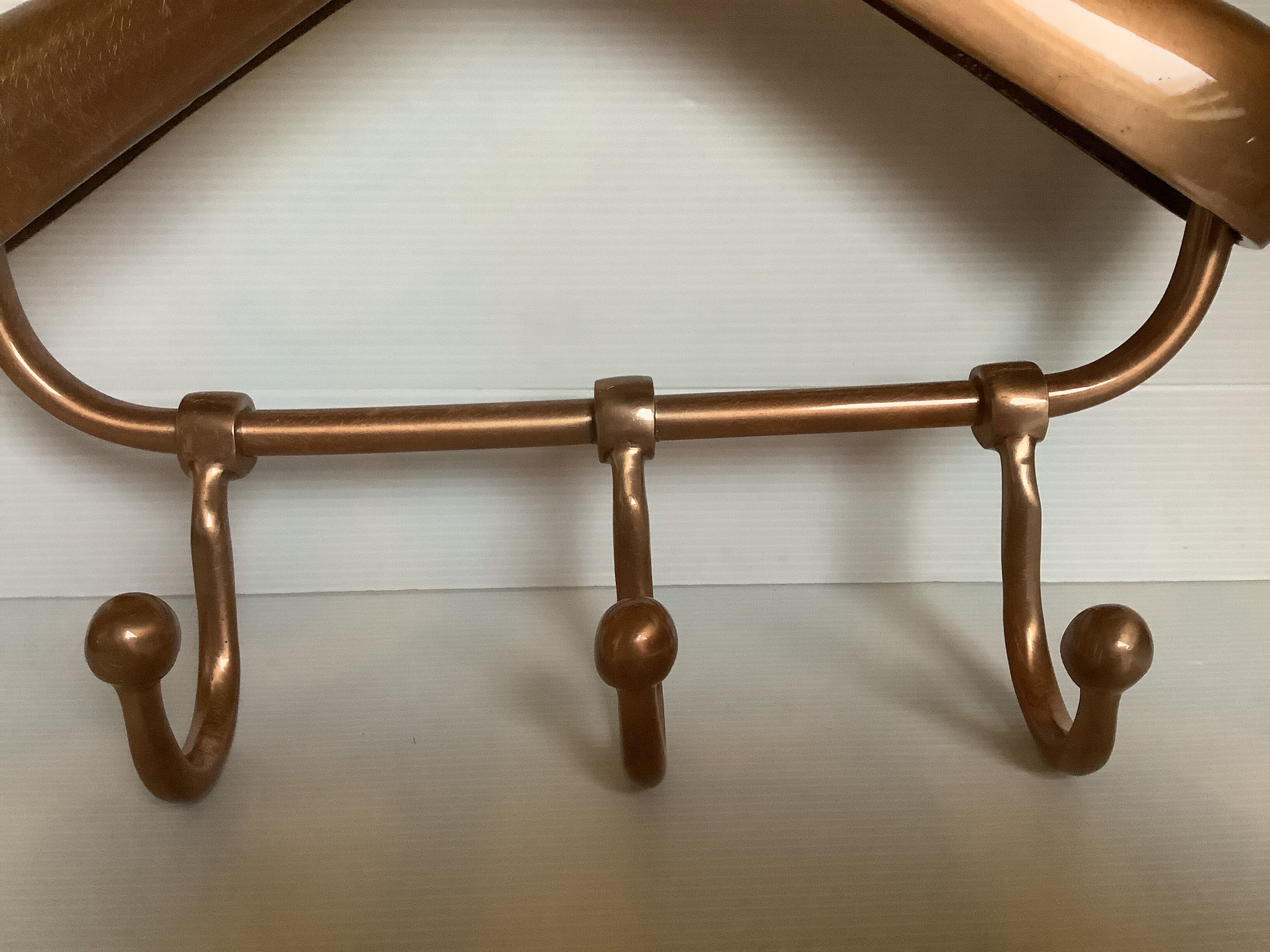Coat rack gilded metal hanger varnished