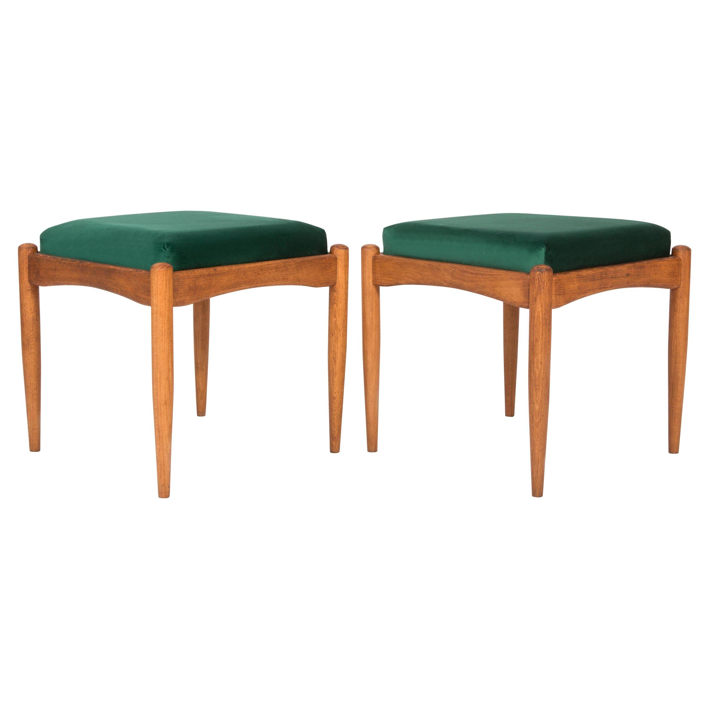 Ensemble de deux tabourets verts du 20ème siècle, années 1960