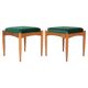Ensemble de deux tabourets verts du 20ème siècle, années 1960