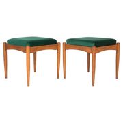 Ensemble de deux tabourets verts du 20ème siècle, années 1960