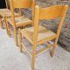 Set de 4 chaises en pin et jonc vintage