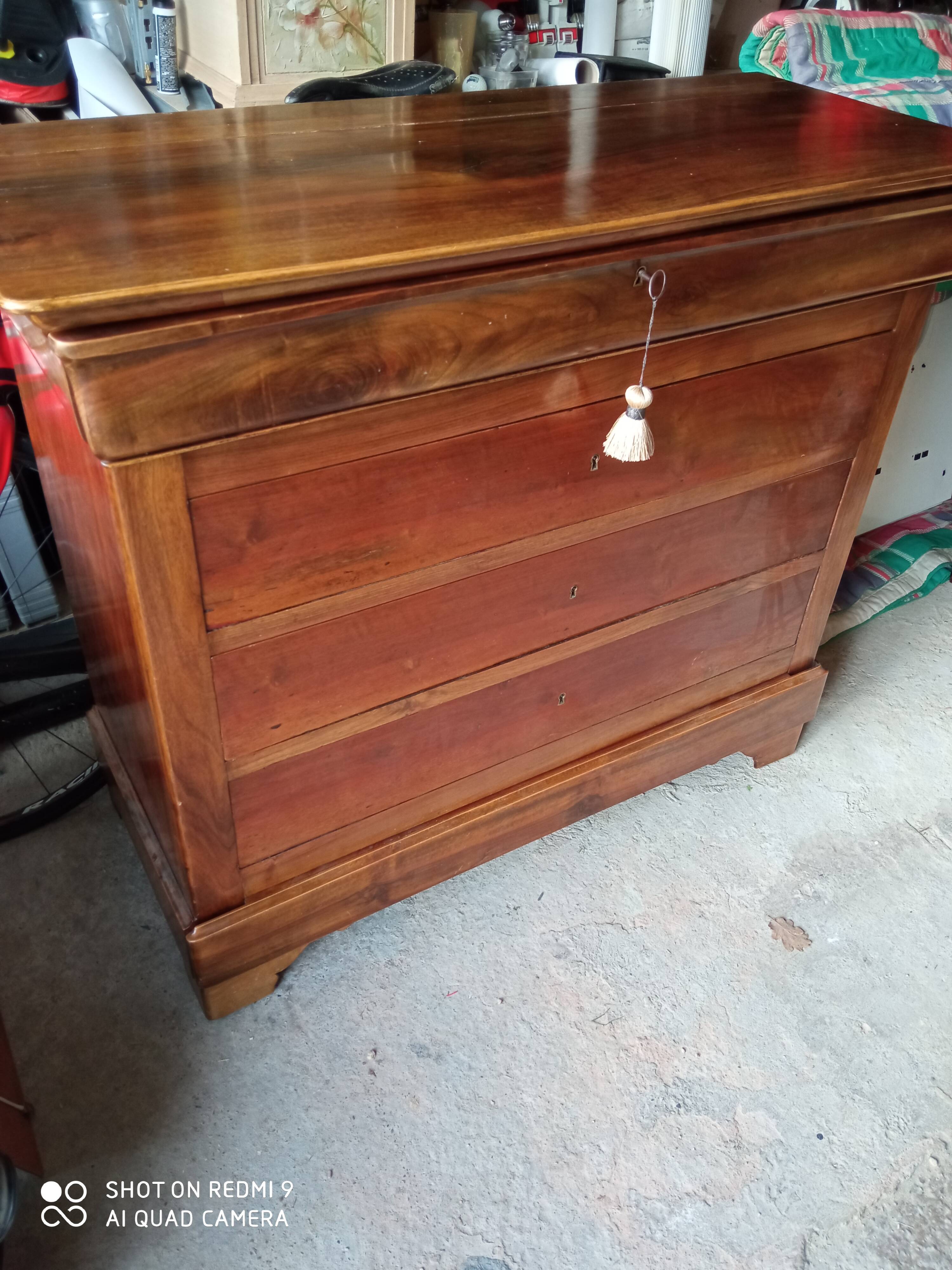 Walnut Louis Philippe writing chest of drawers