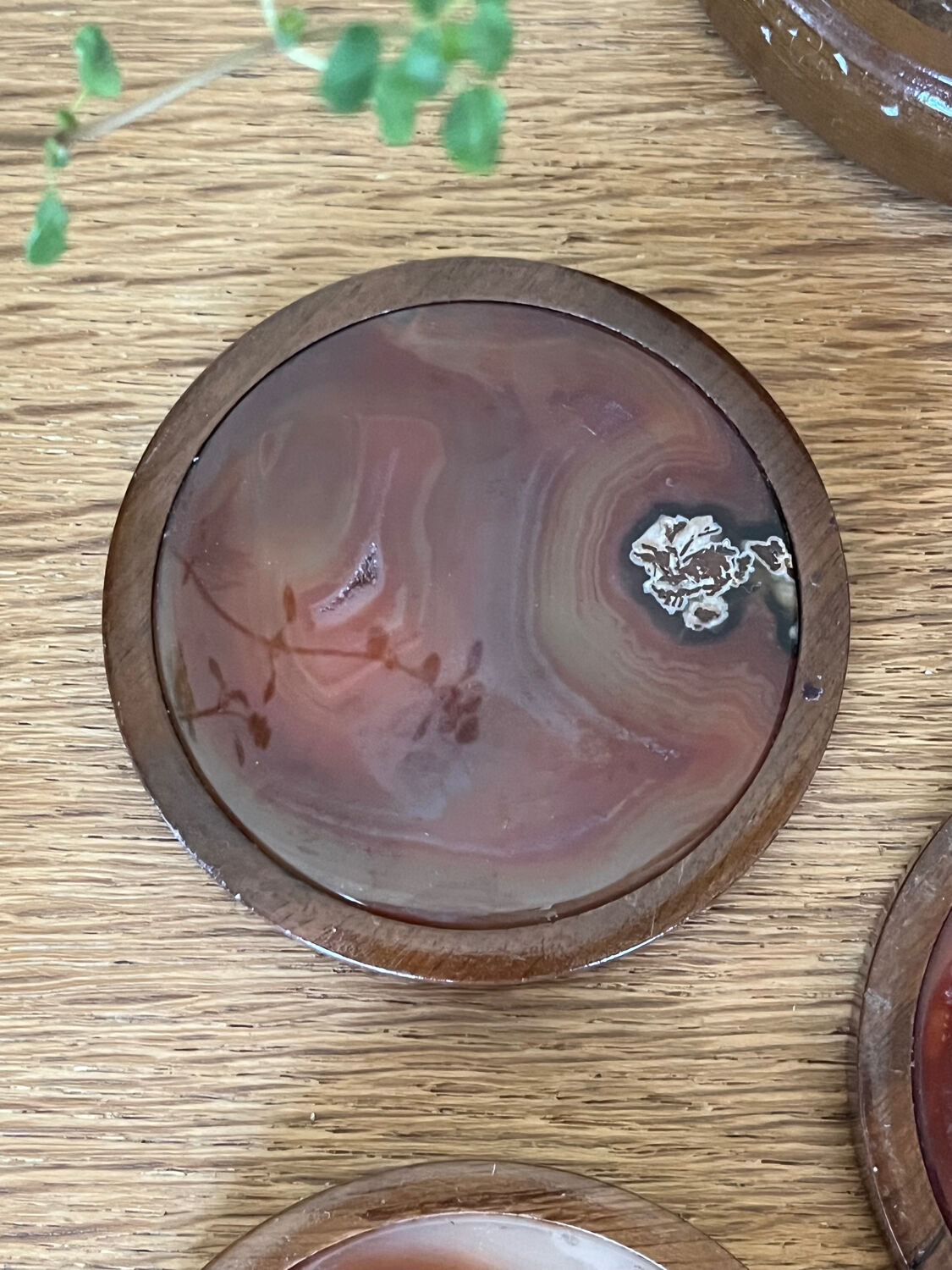 Wood and agate coasters