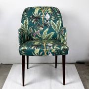 Austrian Thonet armchair from the mid-century with green "Ape" fabric upholstery.