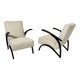 Set of Czechian Art Deco Black Laquered Lounge Chairs attributed to J. Halabala for Up Závody, 1930s