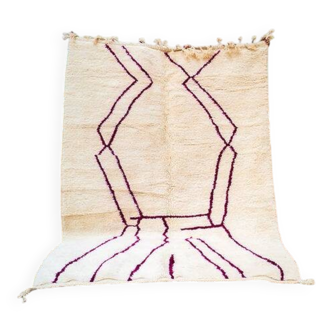 Tapis beni ouarain tissé en laine naturel taille 250cmx150cm