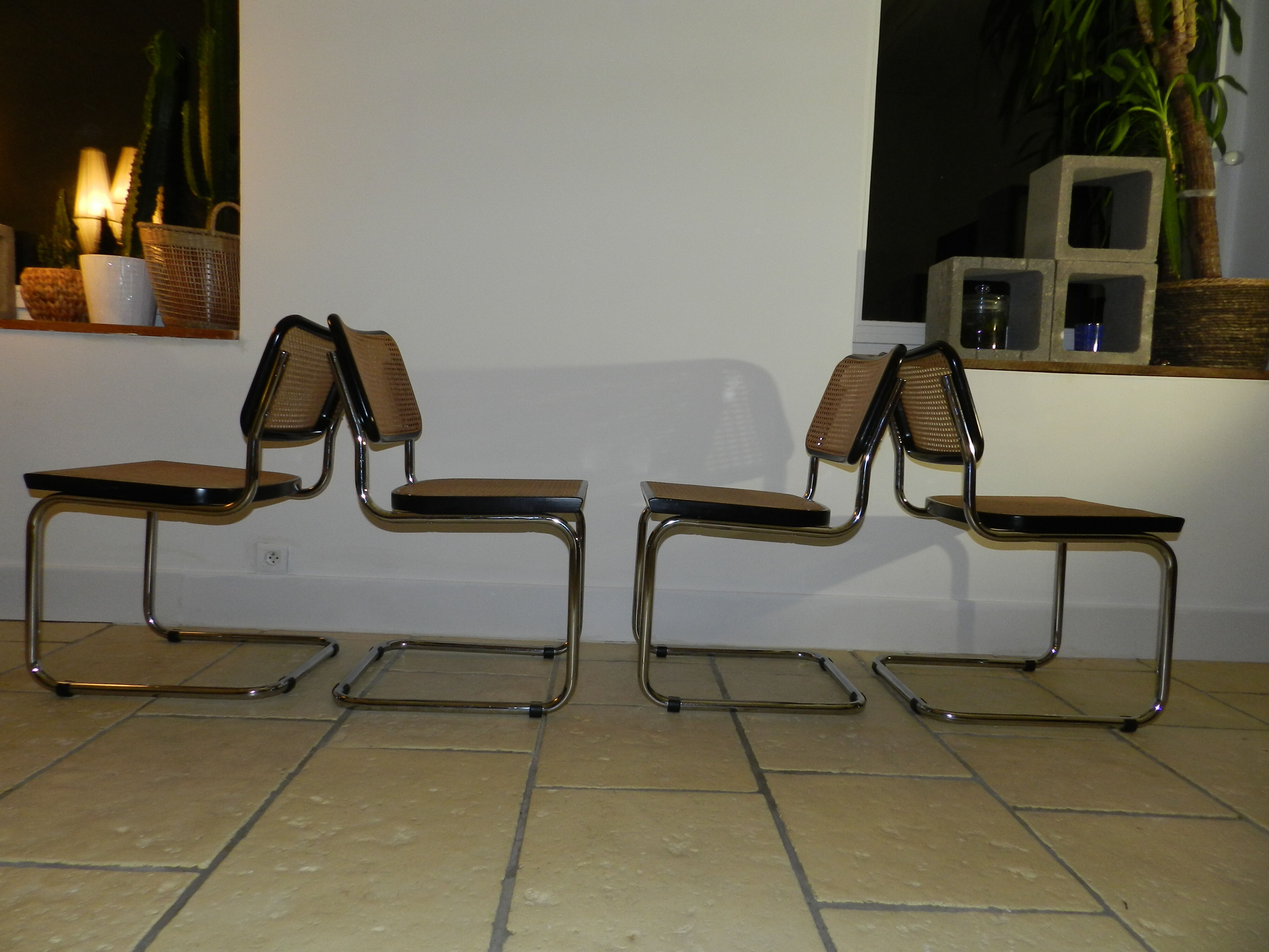 4 chairs Marcel Breuer model Cesca edition Gavina
