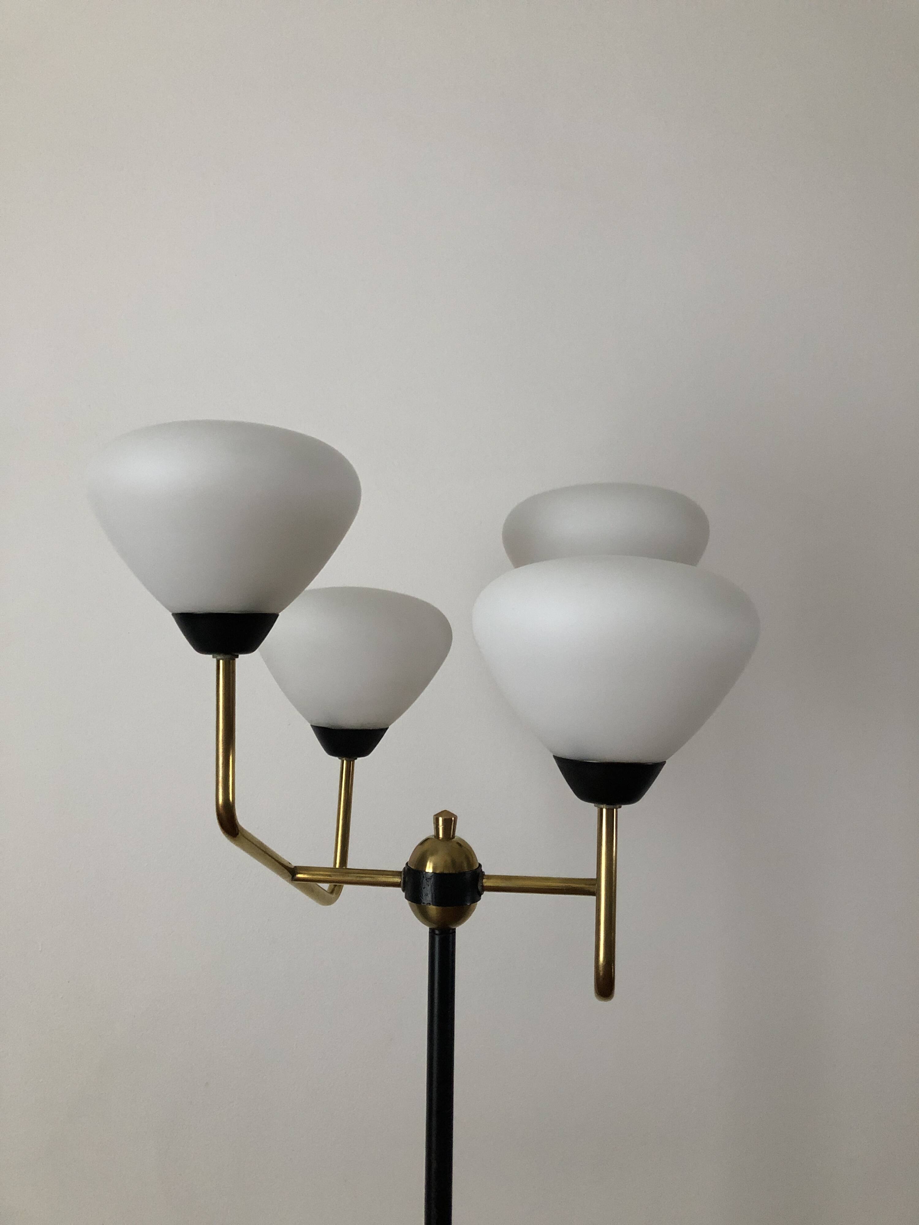 1960s tripod floor lamp with 4 lights