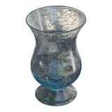 Tealight holder, blown glass candle holder, blue from the Biot glassworks
