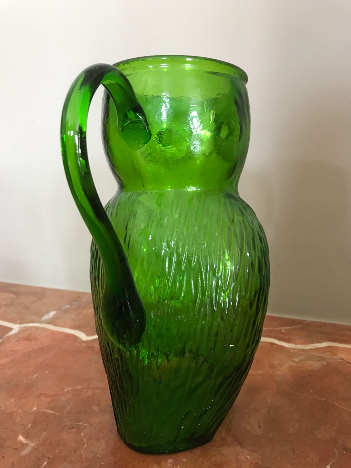 Vintage pitcher Kanawha green owl