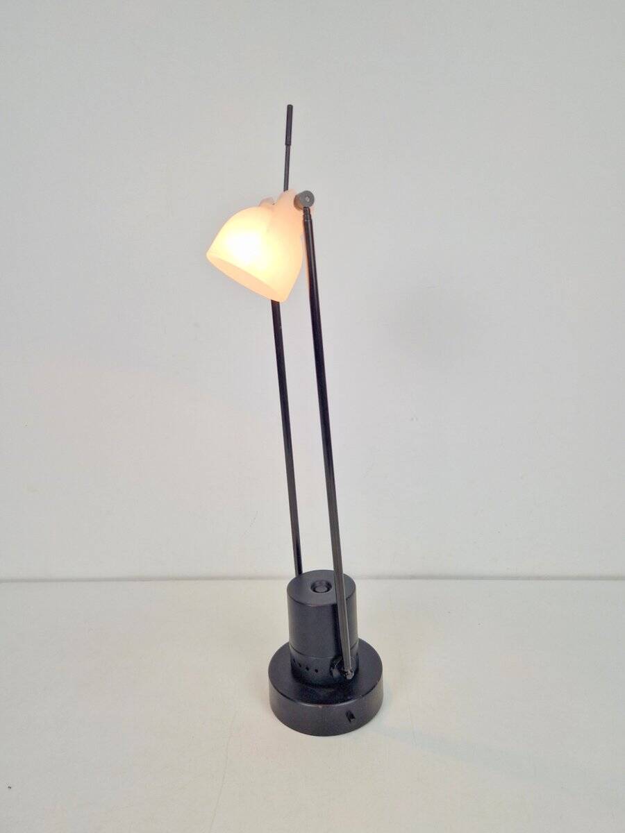 Vintage Pradina Telescopic Spotlight in White Glass, Italy, 1980