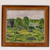 Original Swedish Oil on Panel – “Trees” by Gunnar Wärn – Signed