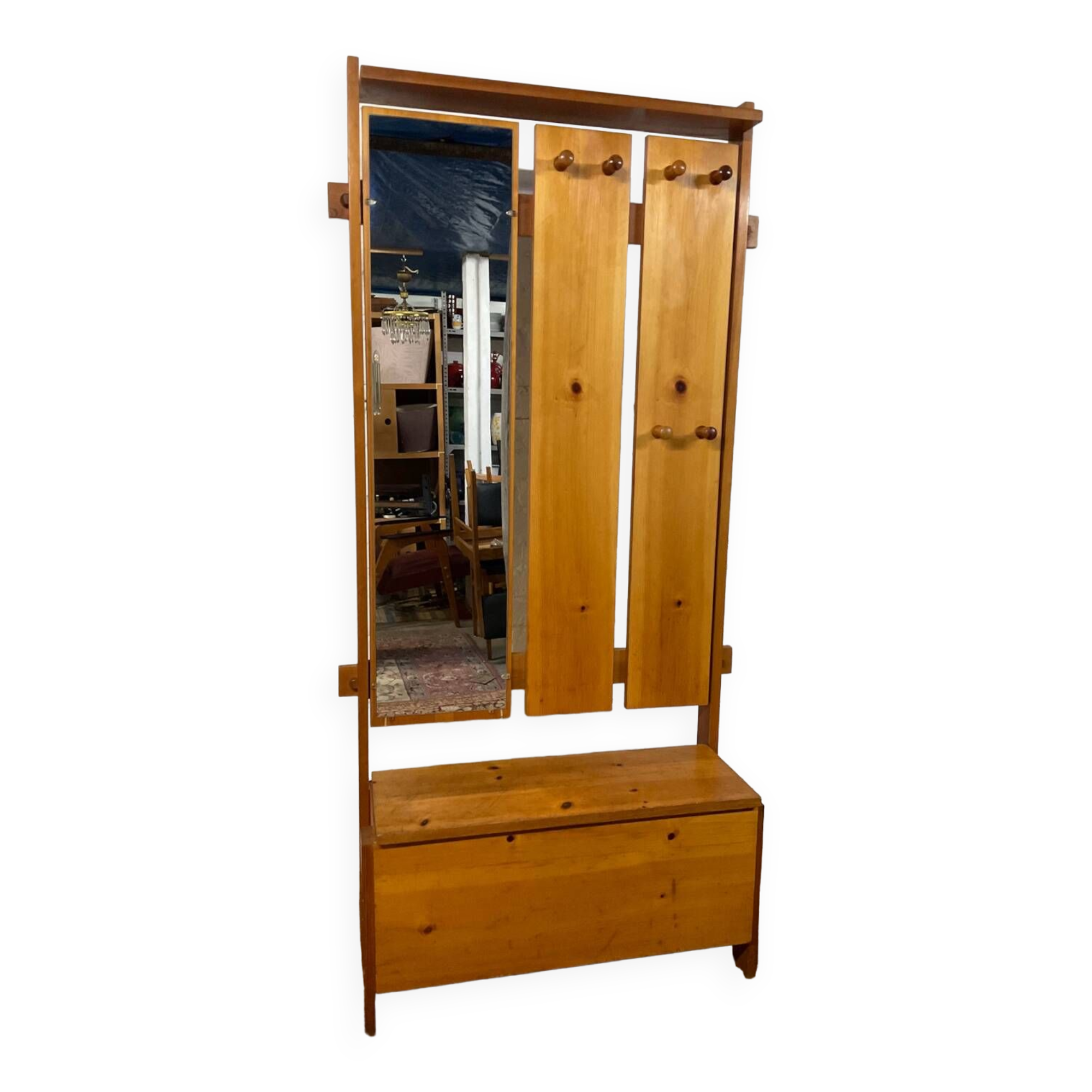 Vintage solid pine wardrobe