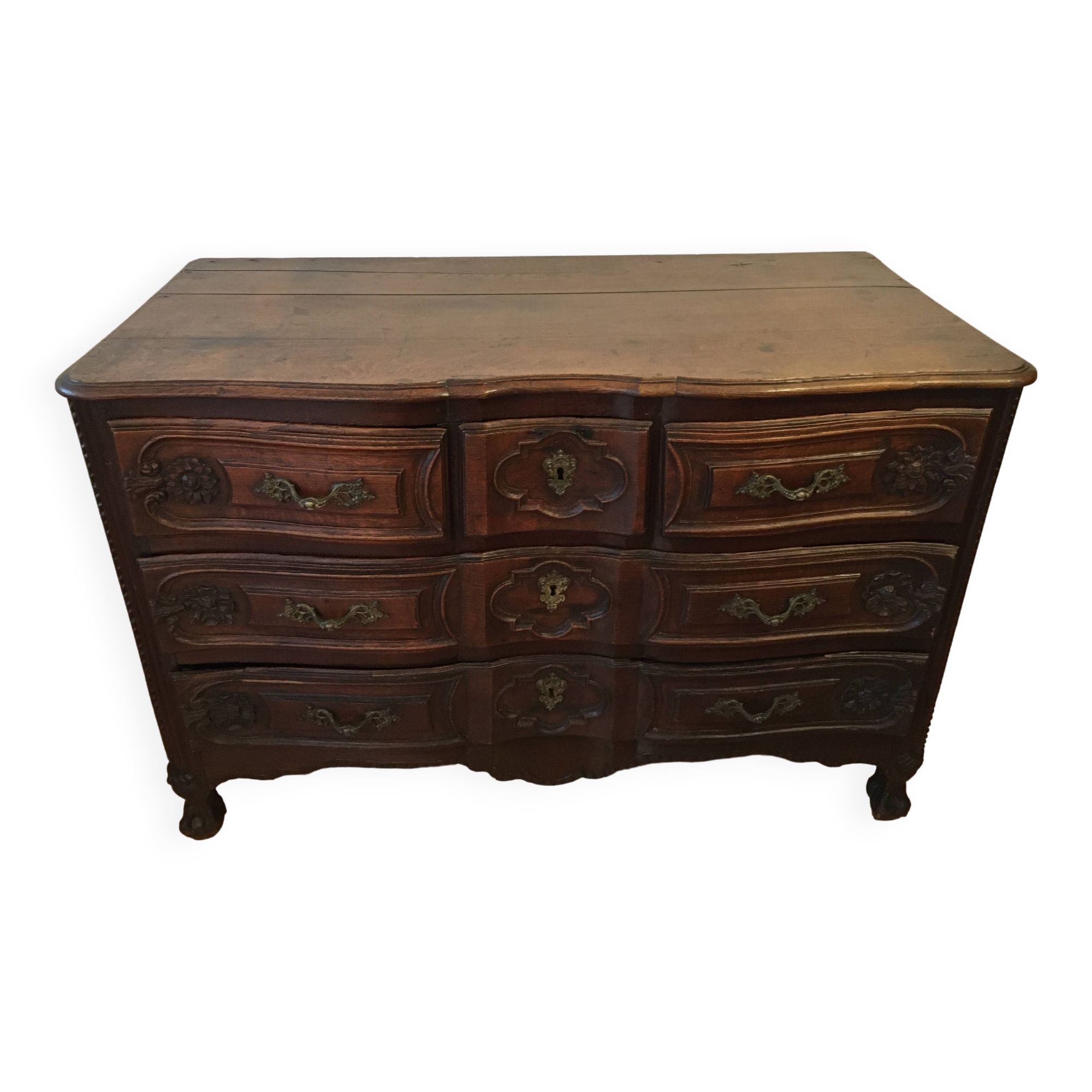 18th century Louis XV style crossbow chest of drawers