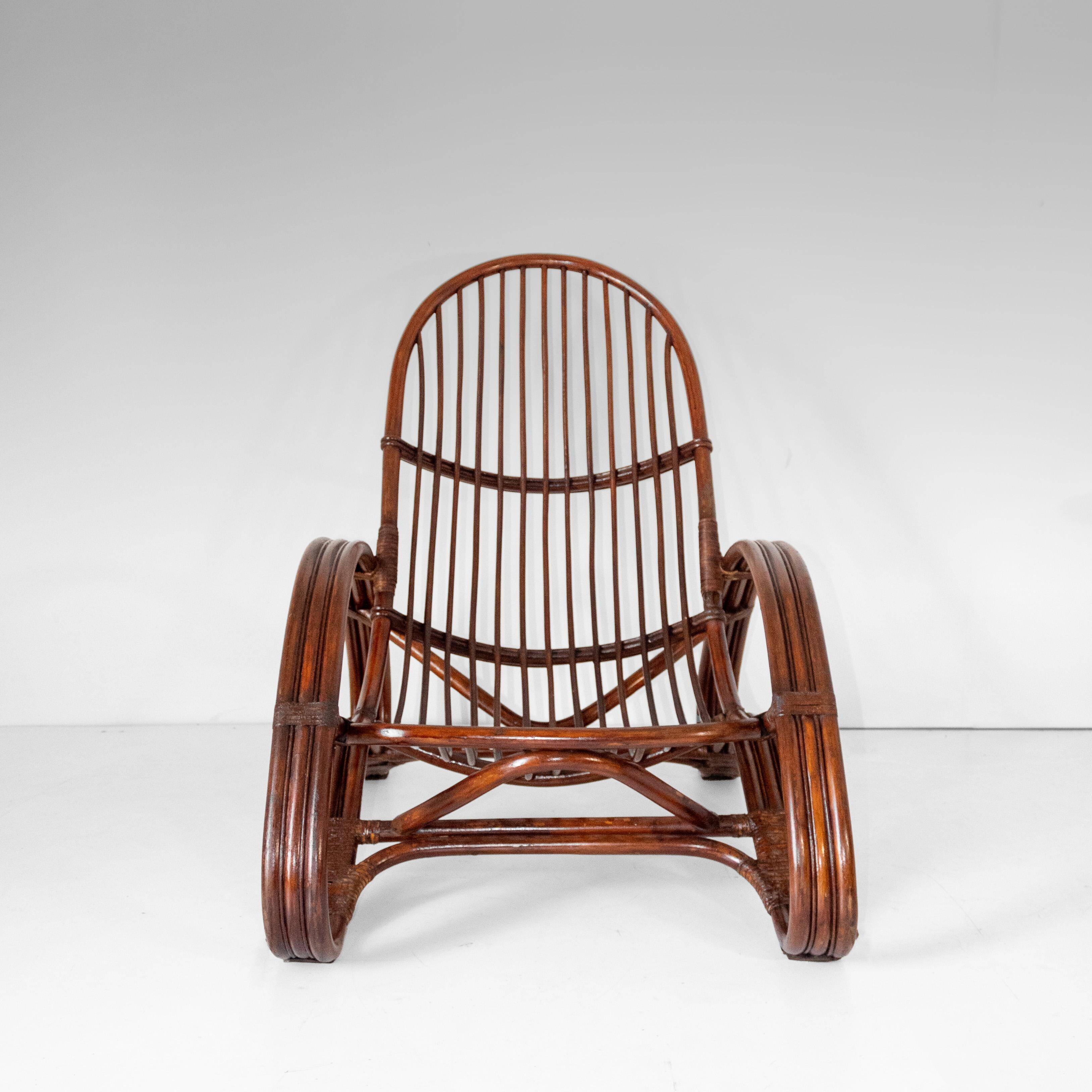 Mid Century Modern Bamboo Armchair, Italy 1960s