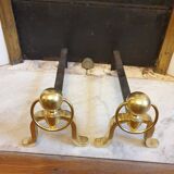 Brass chenets