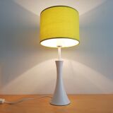 White steel and lime green shade table lamp