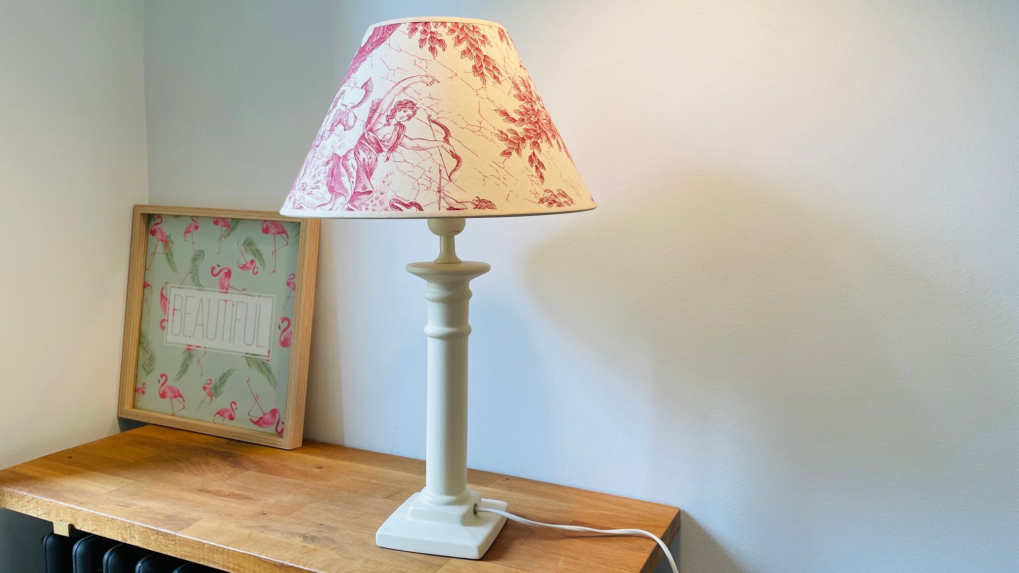 PLASTER TABLE LAMP BEIGE 90s