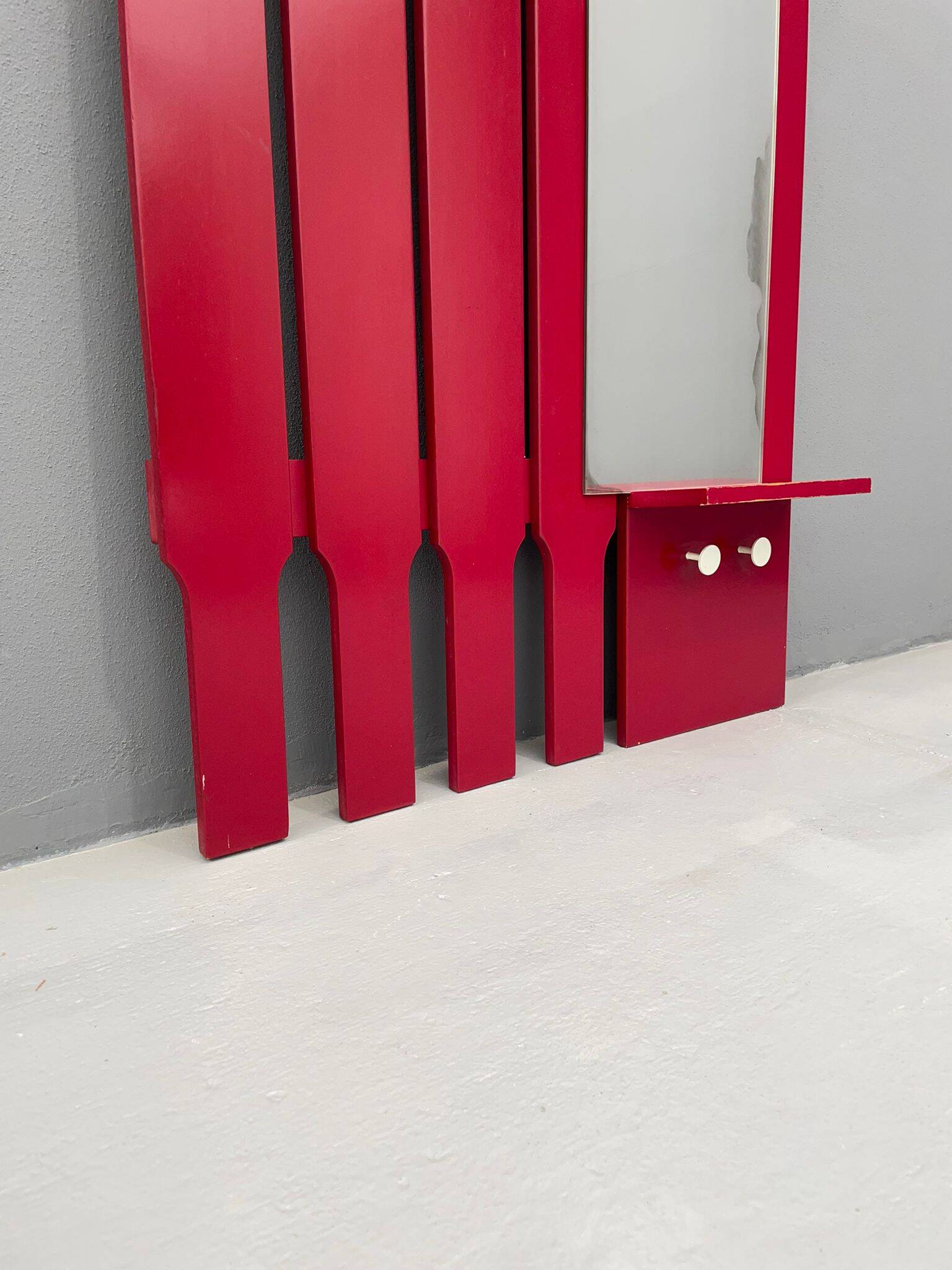 Vintage Wall-Mounted Coat Rack with Mirror and Drawer, 1960s, Czechoslovaki