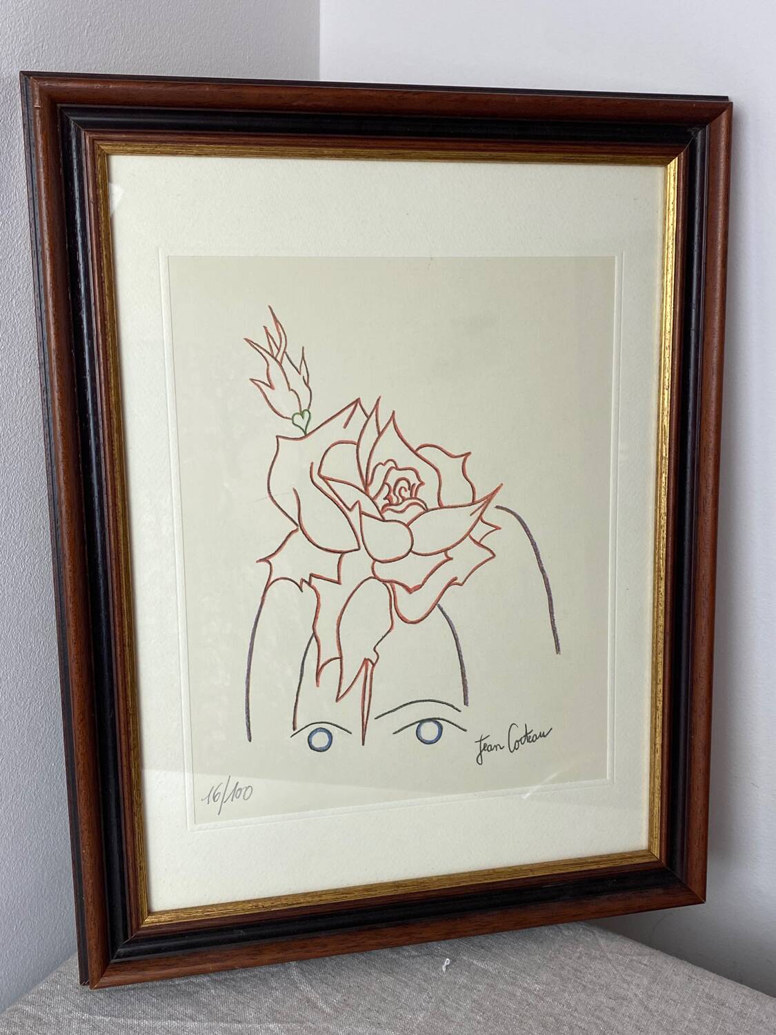 Lithograph by Jean Cocteau