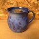 Old Vintage Blue Enamelled Terracotta Carafe Refresher Pitcher