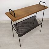 Vintage metal wood magazine rack