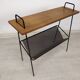 Vintage metal wood magazine rack