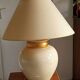 large beige and gold Raku ceramic living room lamp by Robert Kostka