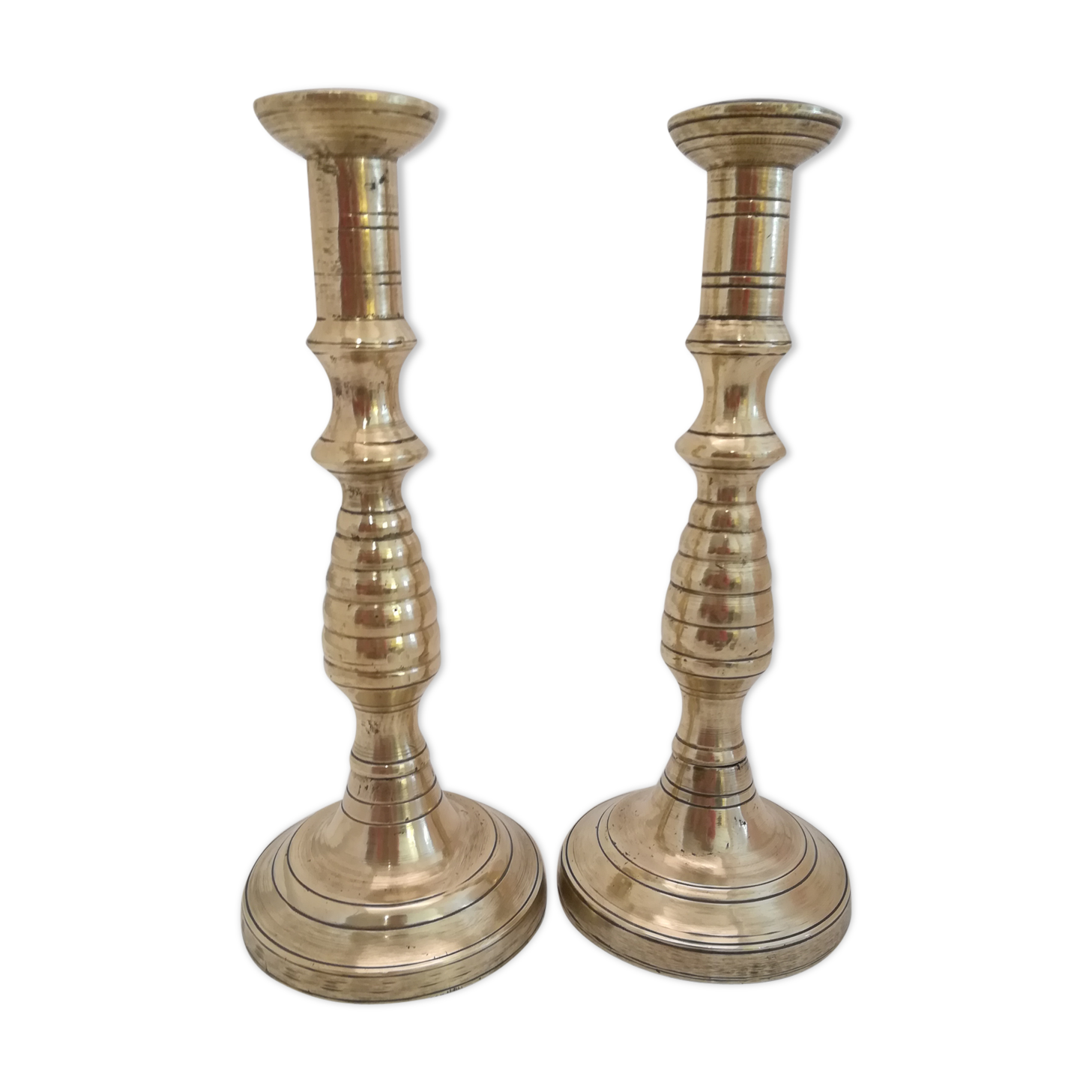 Pair of brass candlesticks