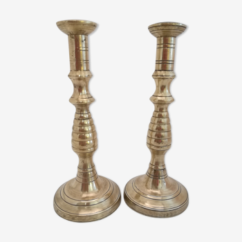 Pair of brass candlesticks