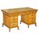 Victorian partner's desk in pollard oak circa 1880 with a leather top.