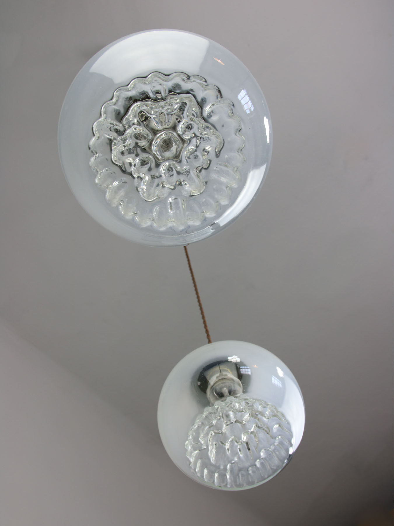 Vintage Murano Glass & Brass Pendant Lamp