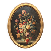 Huile sur toile, nature morte florale flamande ancienne