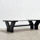 Black lacquered brutalist coffee table