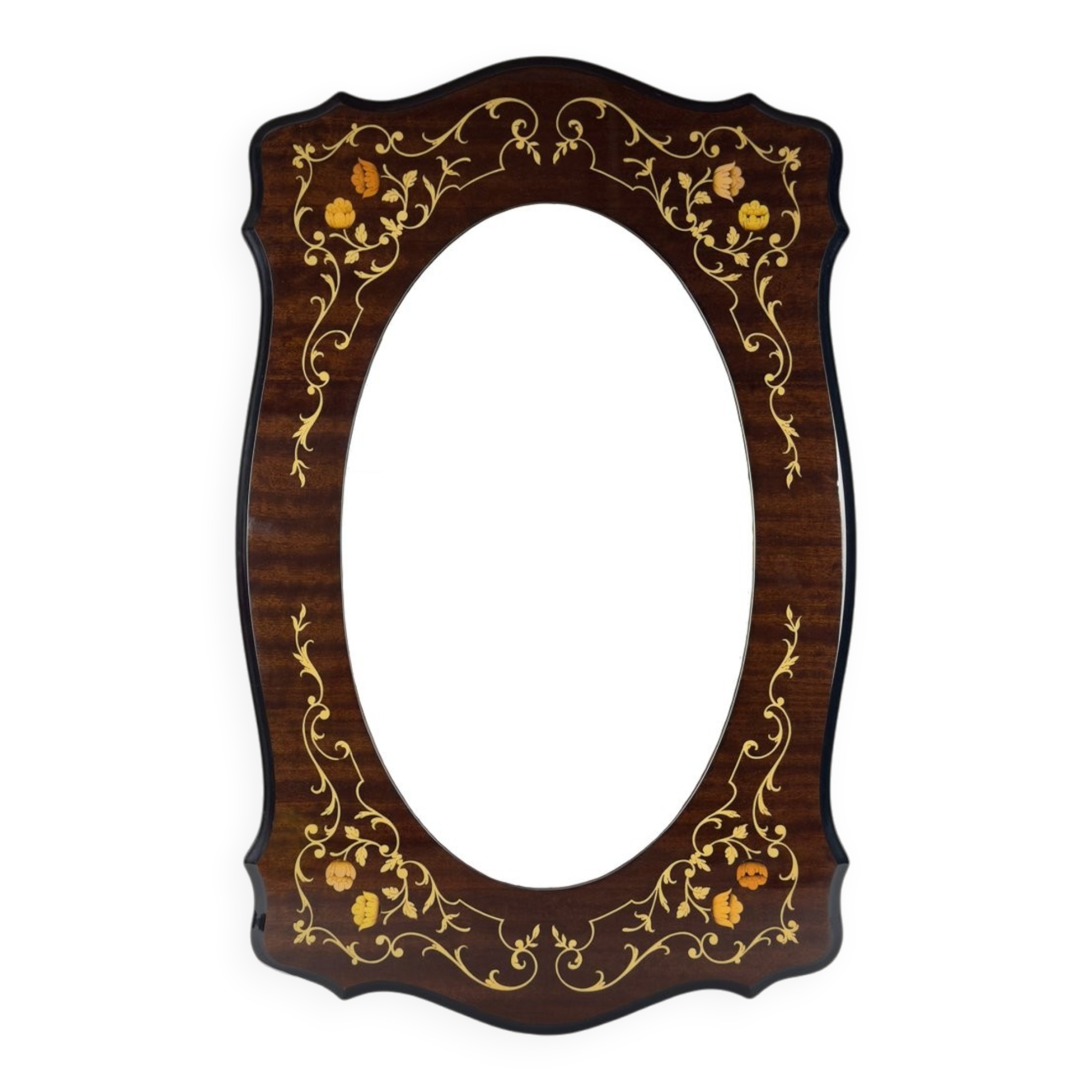 Large vintage wooden mirror, Italy, 1970s