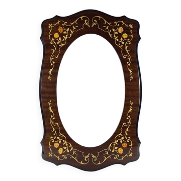 Large vintage wooden mirror, Italy, 1970s