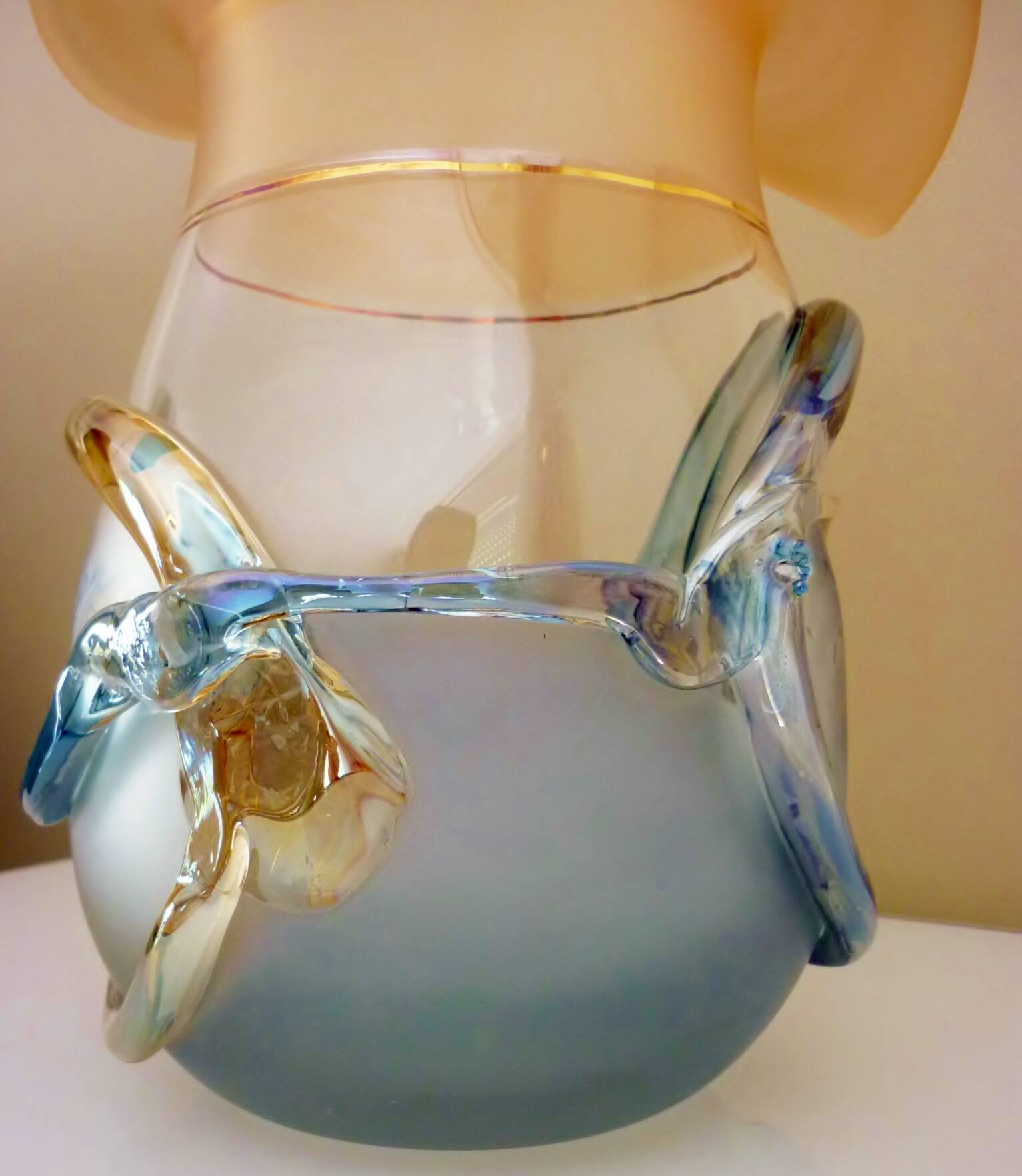 Large designer vase, signed Jon Art, modernist, abstract decorations