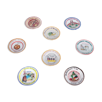 Série de 8 assiettes ceramica vietri sul mare solimene années 70' à 00'