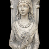 Neo-Gothic stone fireplace