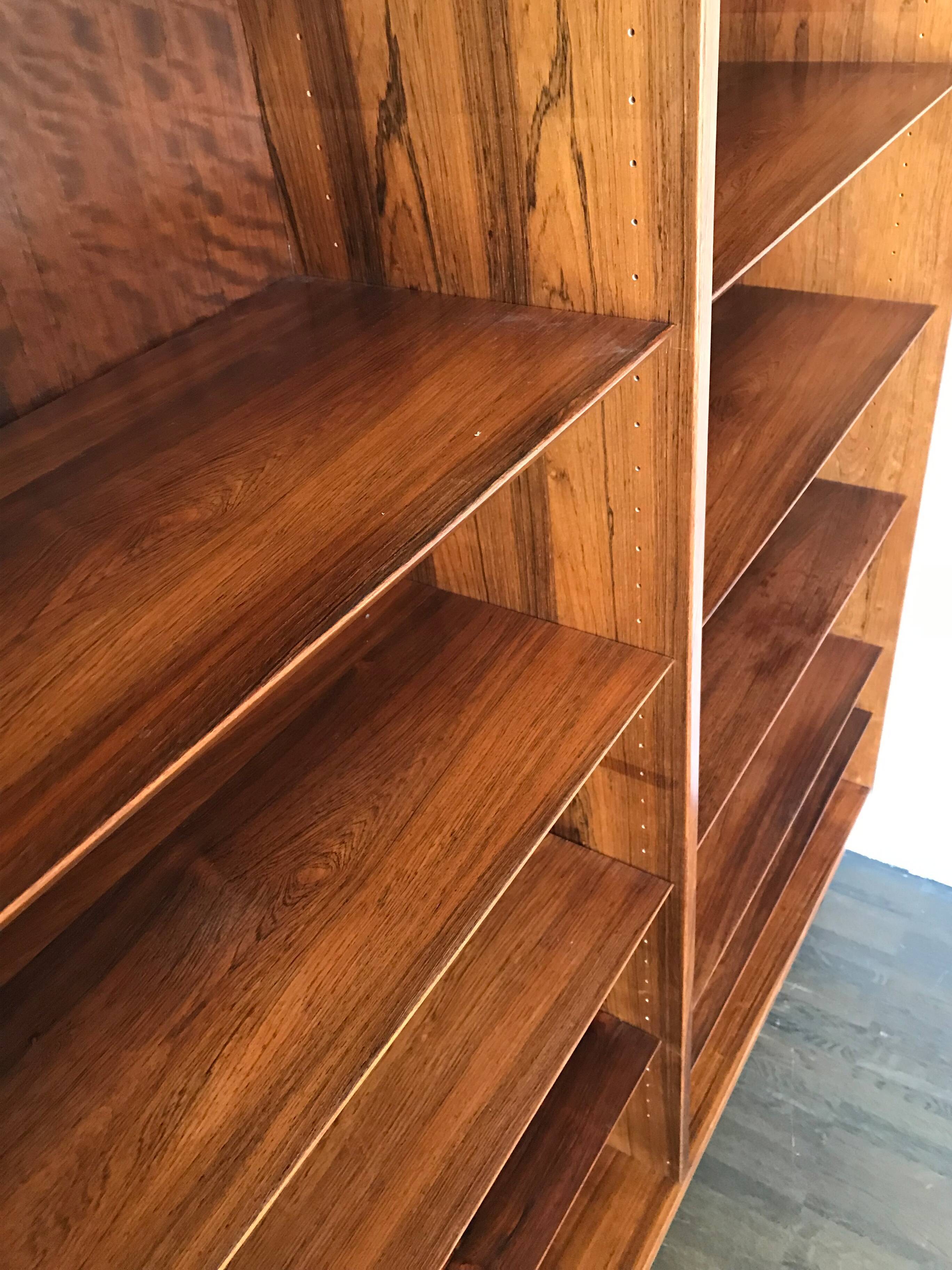 Poul Hundevad scandinavian rosewood bookcase, Denmark 1960s
